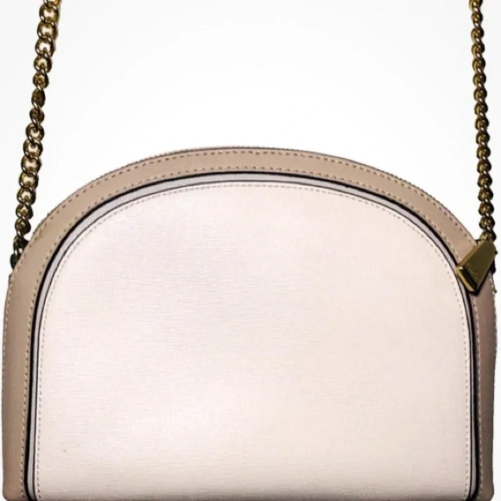 kate spade Tan and Cream Leather Round Crossbody Bag